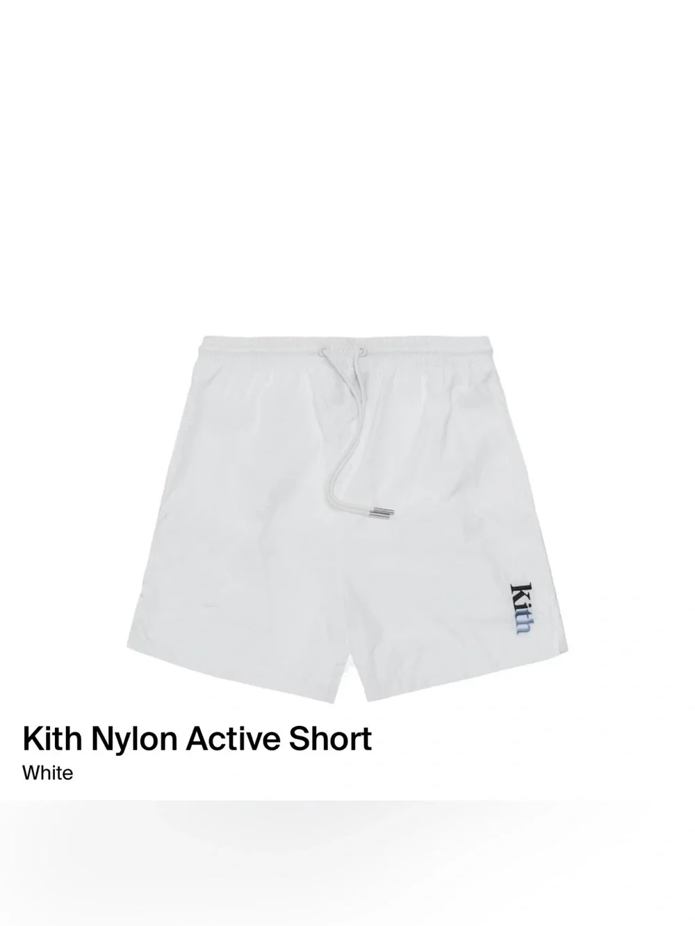SS19 Kith White Nylon Meshed Lined Active Swim Shorts Size M *FLAWS*